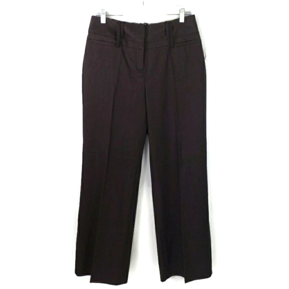 Cato Brown Stretch Mid Rise Wide Leg Classic Career Pants Womens 8P Petite - Picture 1 of 11